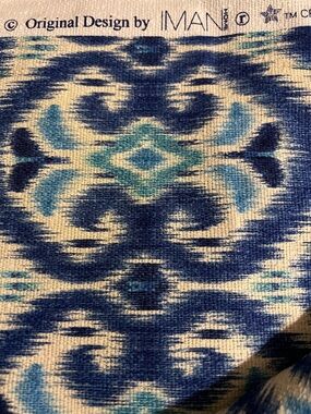 IMAN Home Blue Ikat Print Fabric